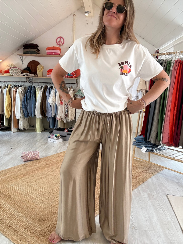 Pantalon fluide - viscose et soie