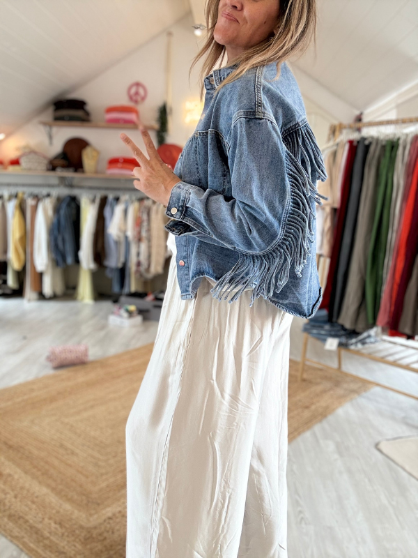 Veste en Jean à franges
