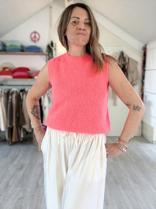 Pull sans manches en alpaga super fine