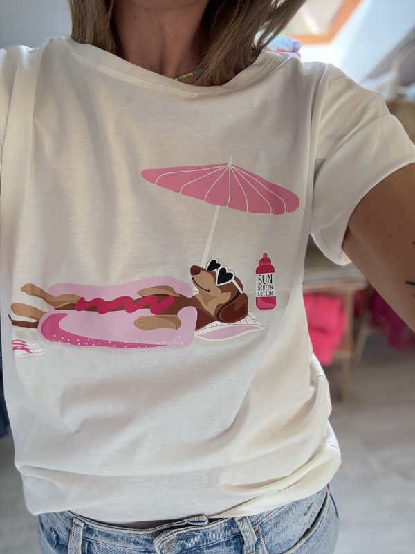 T-shirt blanc WOOF
