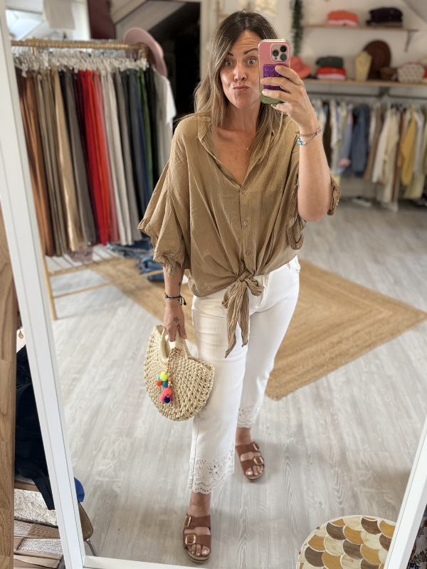 Chemise en voile de coton ample et légère
