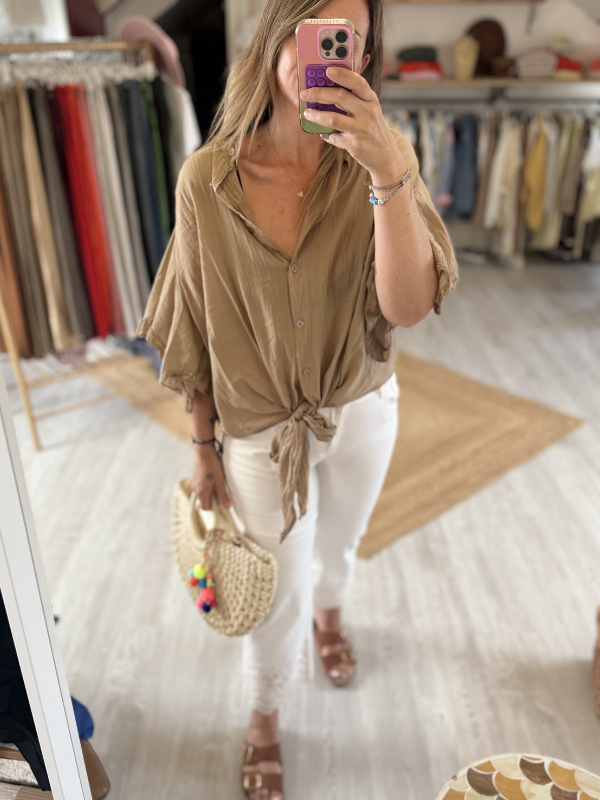 Chemise en voile de coton ample et légère