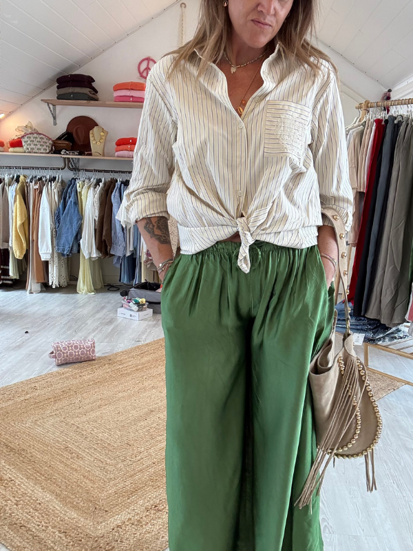Pantalon fluide - viscose et soie