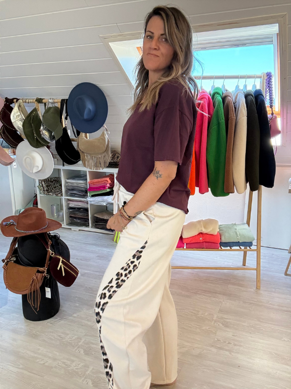 Pantalon Jogging coupe Barrel -  Bandes Léo