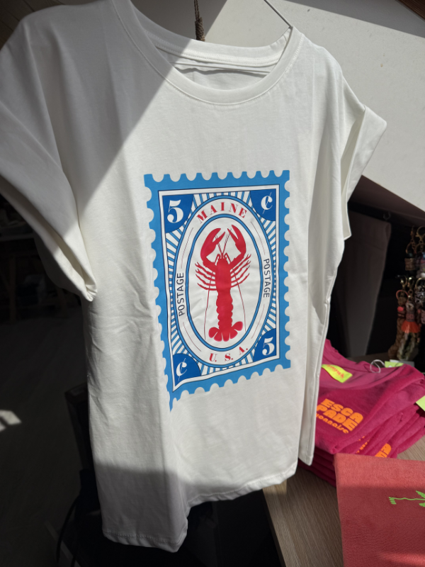 T-shirt blanc MAIN Langouste