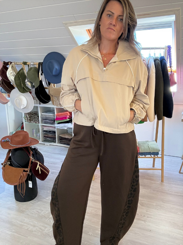 Pantalon Jogging coupe Barrel -  Bandes Léo