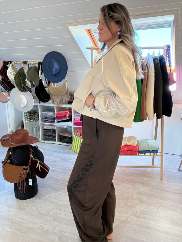 Pantalon Jogging coupe Barrel -  Bandes Léo