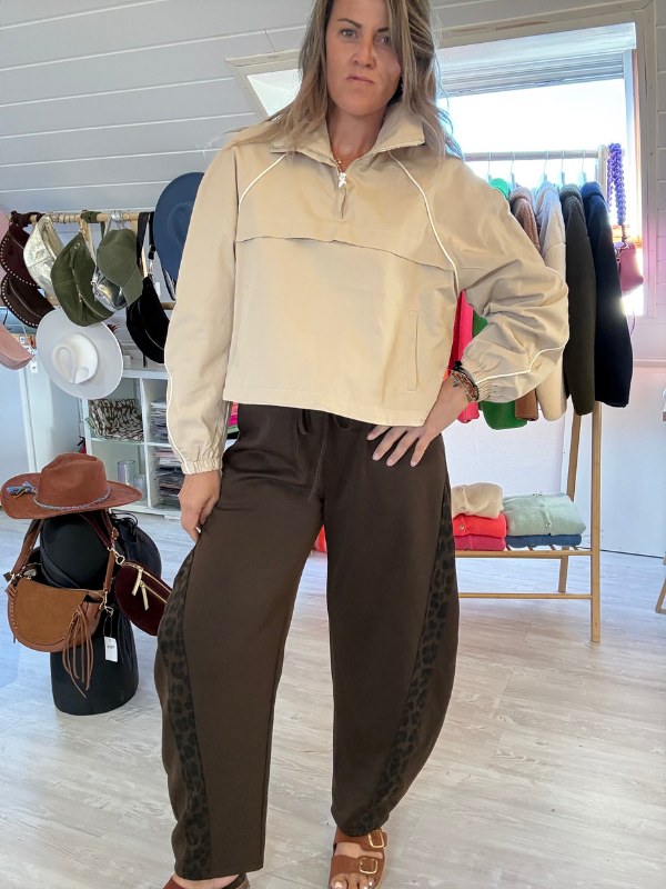 Pantalon Jogging coupe Barrel -  Bandes Léo