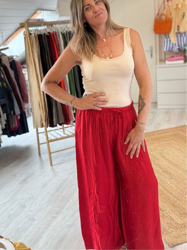 Pantalon fluide - viscose et soie