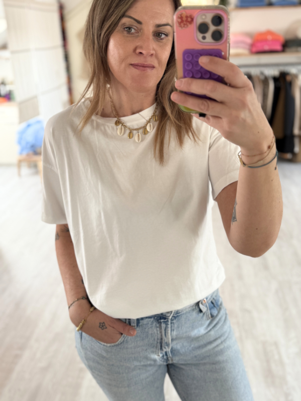 T-shirt blanc - Dentelle dans le dos