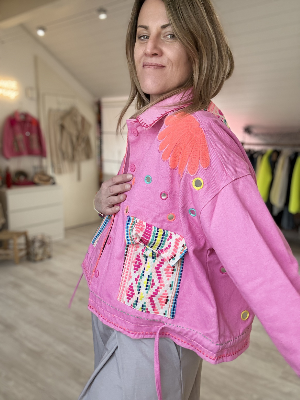 Veste en Jean Rose