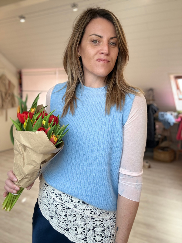 Pull sans manches en alpaga super fine