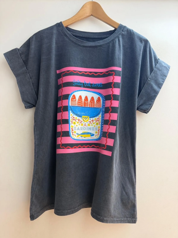T-shirt noir moucheté Salt but Sweet