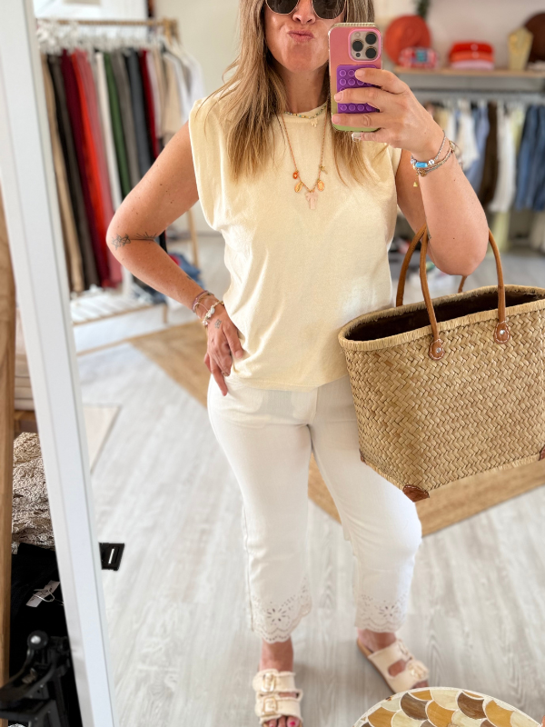 Jeans blanc Wide Léger