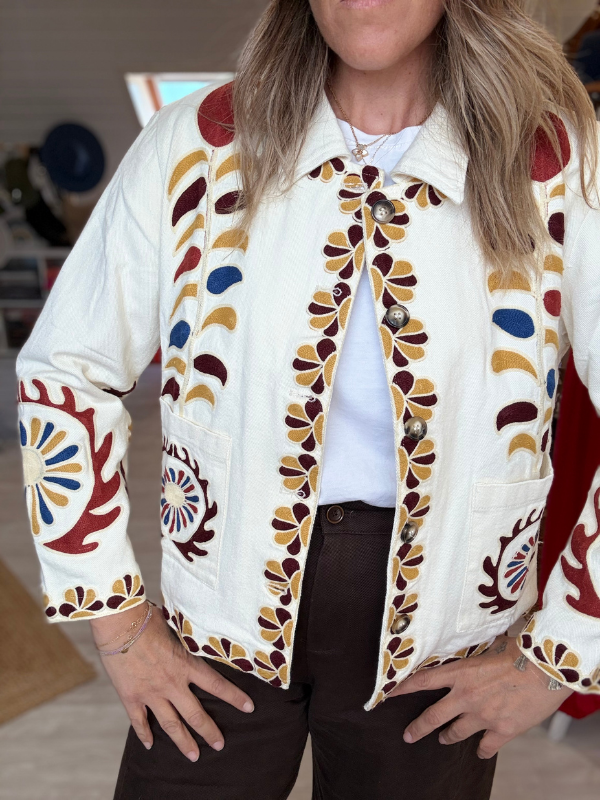 Veste courte brodée femme - Esprit bohème