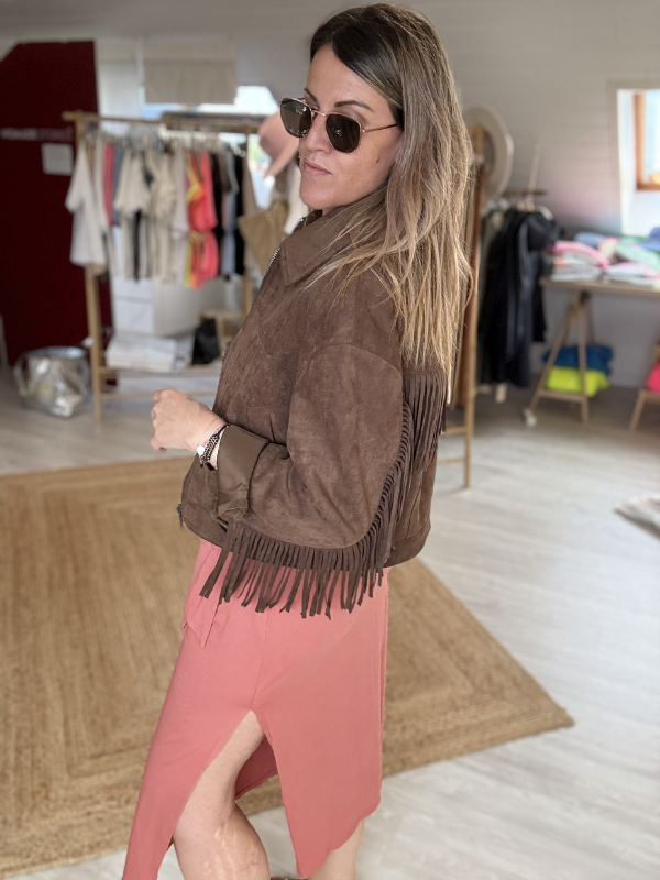 Veste en Suédine à franges