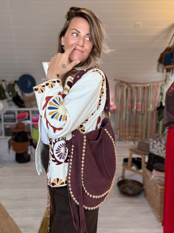 Sac à franges et clous dorés – Esprit bohème
