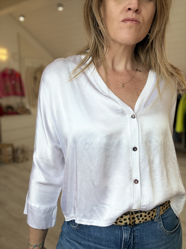 Cardigan court avec décolleté