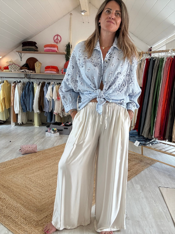 Pantalon fluide - viscose et soie