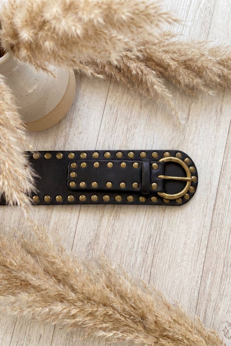 CEINTURE FAJÍN CUIR APOLO NOIR